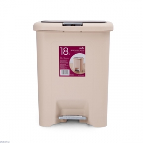 Відро для сміття MVM з кришкою і педаллю BIN-03 18 л Бежеве (BIN-03 18L BEIGE)