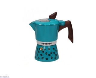 Гейзерная кофеварка GAT COFFEE SHOW на 3 чашки (104603) biruza