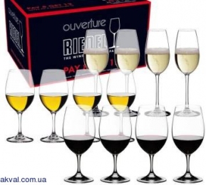 Набор бокалов для белого, красного и шампанского вин Riedel Ouverture New на 4 персоны, 12 предметов (5408/93)