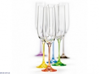 Бокалы для шампанского Bohemia Viola Rainbow 190 мл 6 шт (40729/190S/K0150)