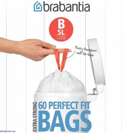 Набор мусорных пакетов Brabantia B 5л, 60шт. (348969)